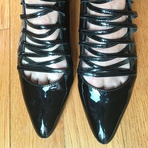 Givenchy patent lace up black ballerina flats 7